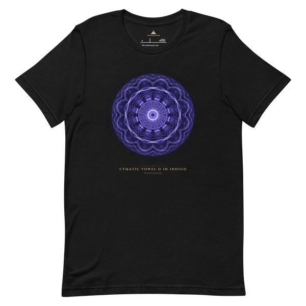 Cymatic Vowel O in Indigo t-shirt, Pyramason