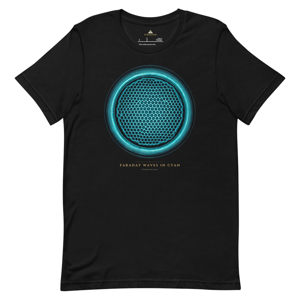 Faraday Waves in Cyan T-Shirt