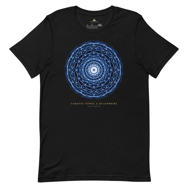 Cymatic Vowel A in Sapphire t-shirt, Pyramason